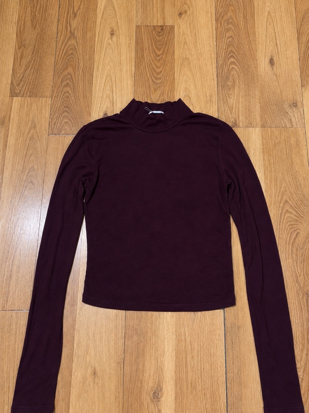Women’s Long Sleeve Mock Neck Top - Burgundy